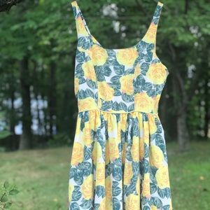 Yellow floral tank dress
